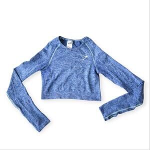 Gymshark Vital Seamless 2.0 Long Sleeve Crop Top blue medium